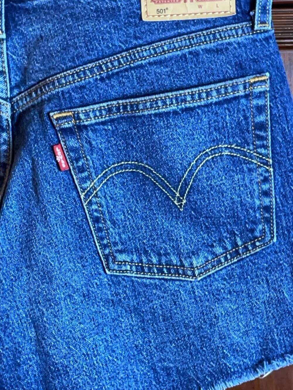 Levi's 501 Original Distressed Cut-Off Denim Shorts Size 29 - Picture 5 of 10
